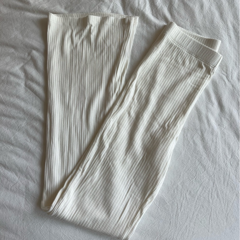 LNA laurel ribbed pant - white